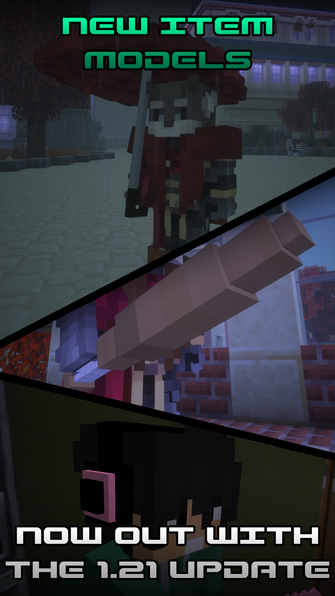 Promotional image for the new item models